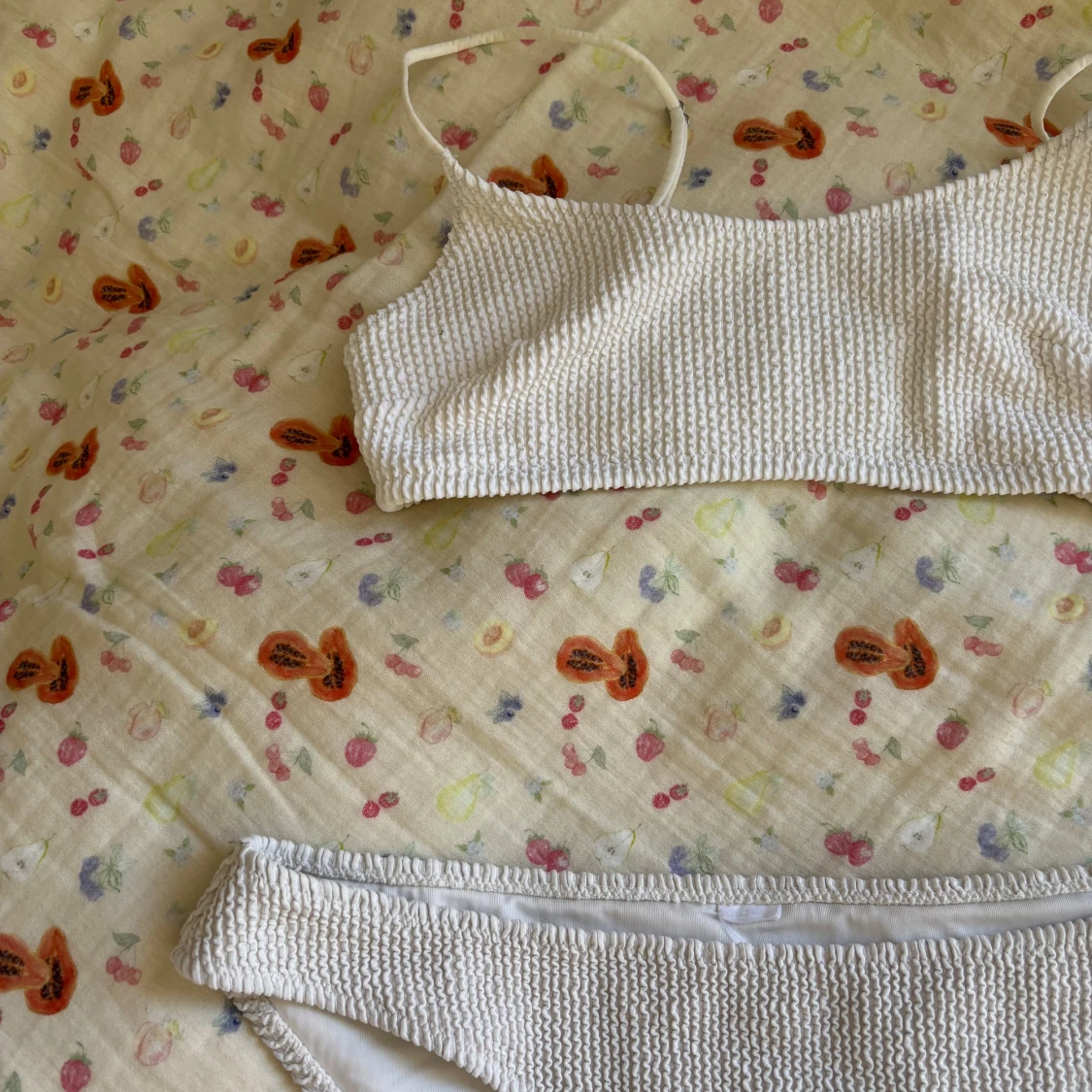 Vit bikini med struktur - 1