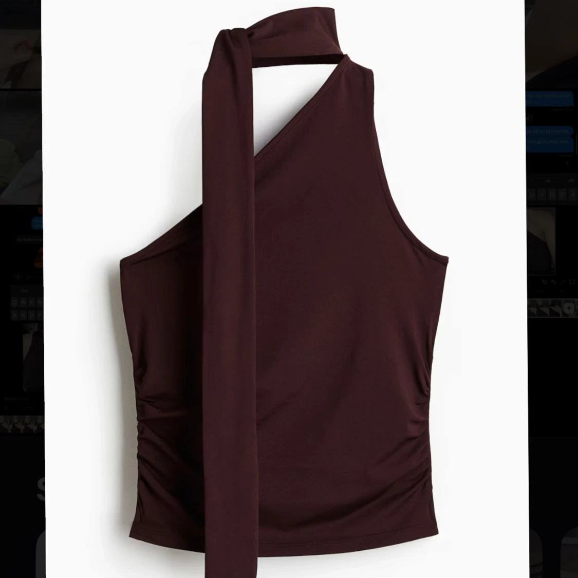 Vinröd off shoulder topp HM