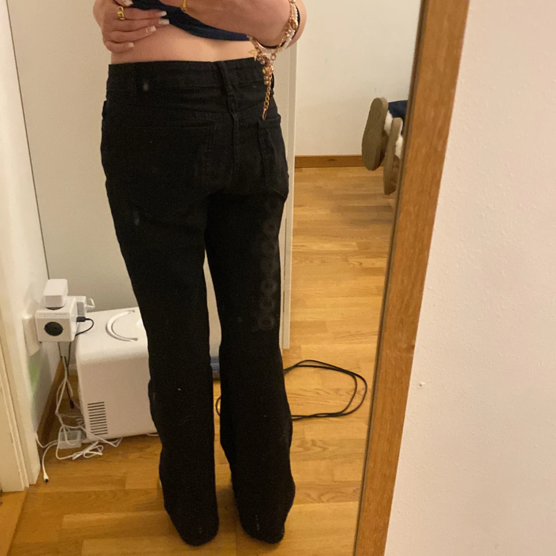 Svarta bootcut jeansbyxor Lindex - 3