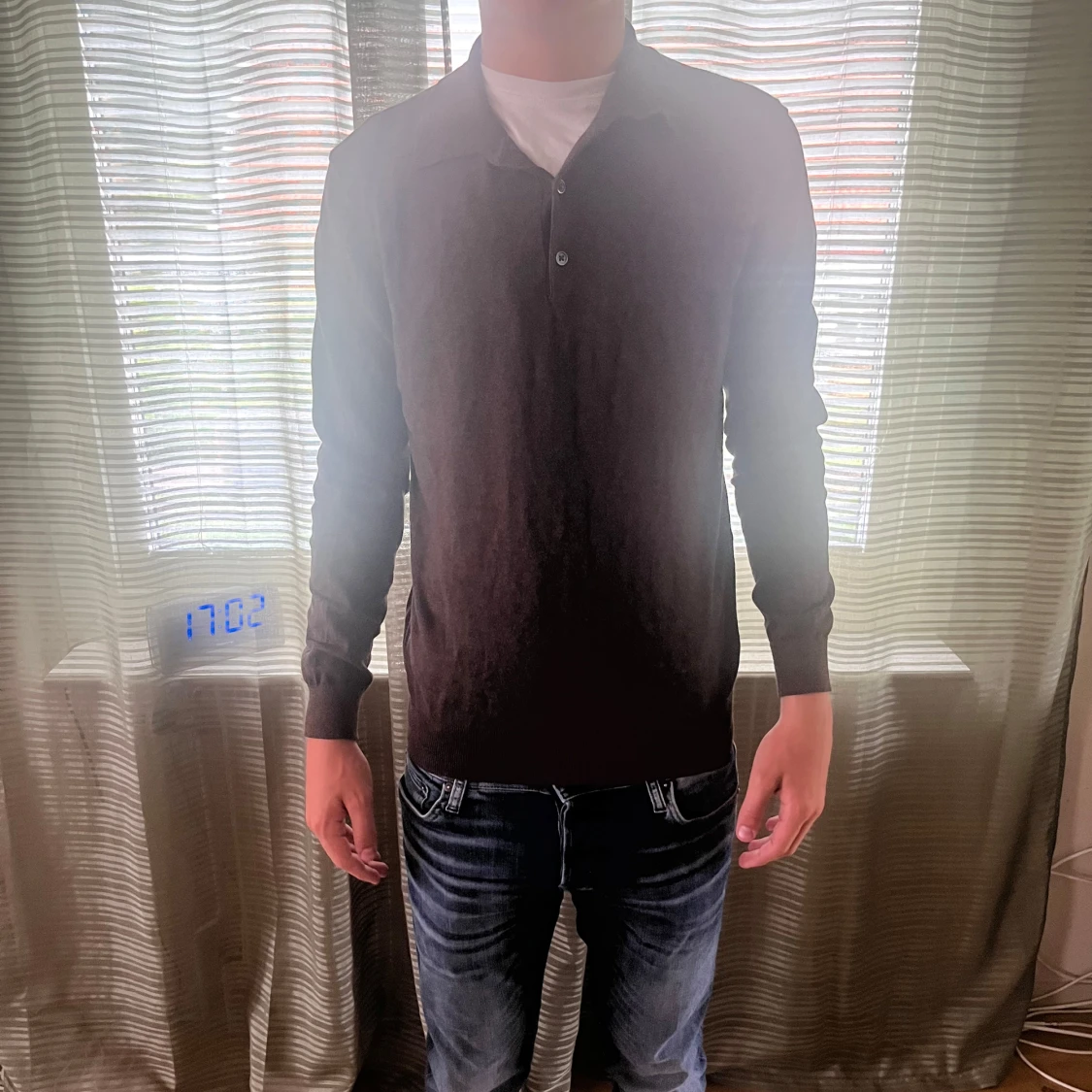 Brun långärmad pikétröja från Bläck