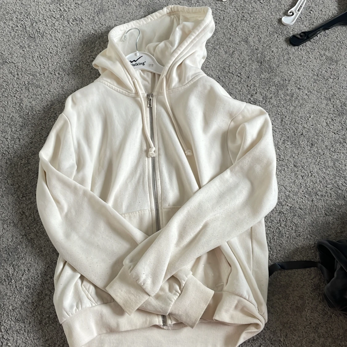 Vit hoodie från H&M