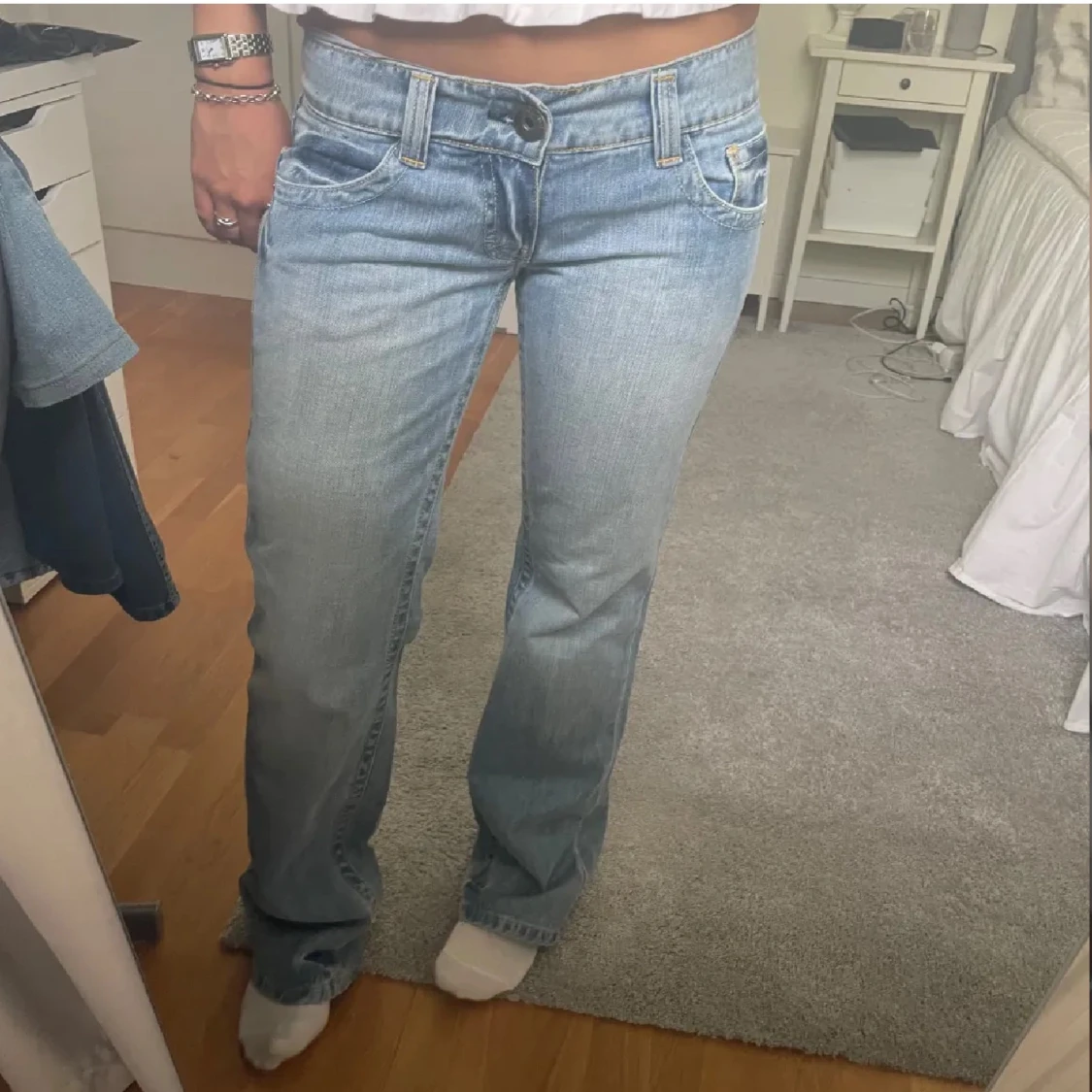 Blå bootcut jeans - 1
