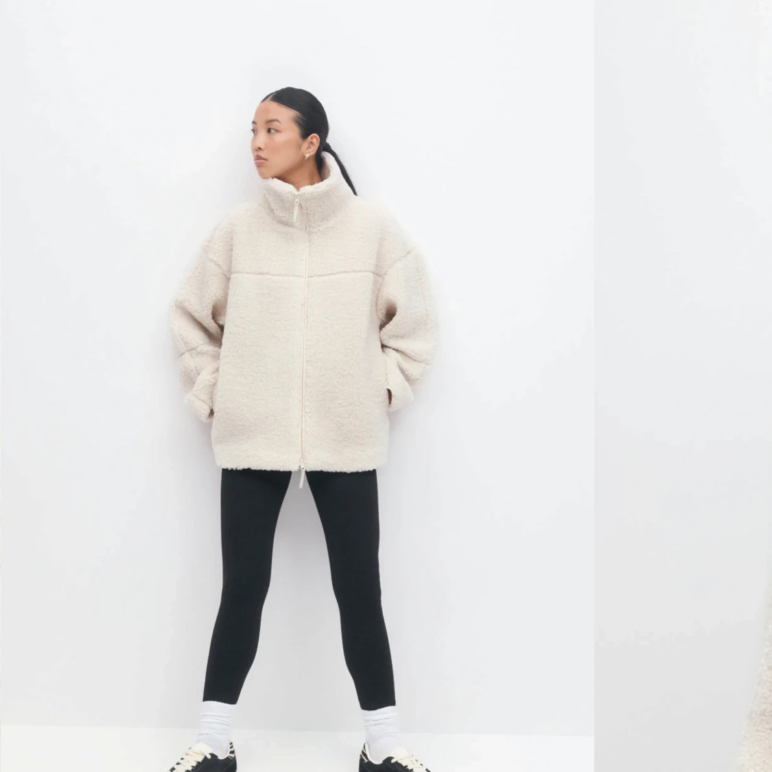 Beige teddyjacka - 1