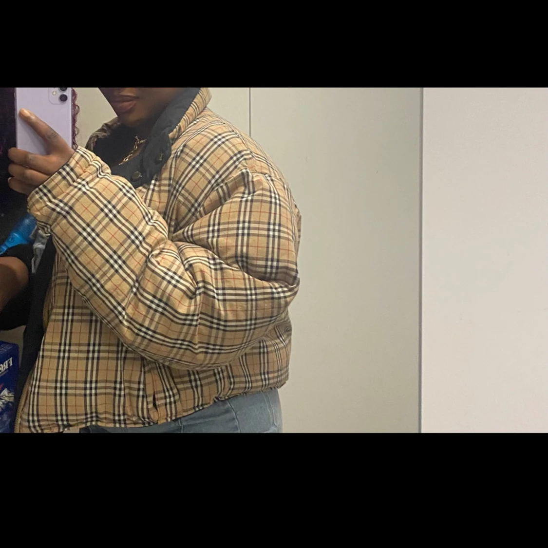 Rutig burrberry pufferjacka - 1