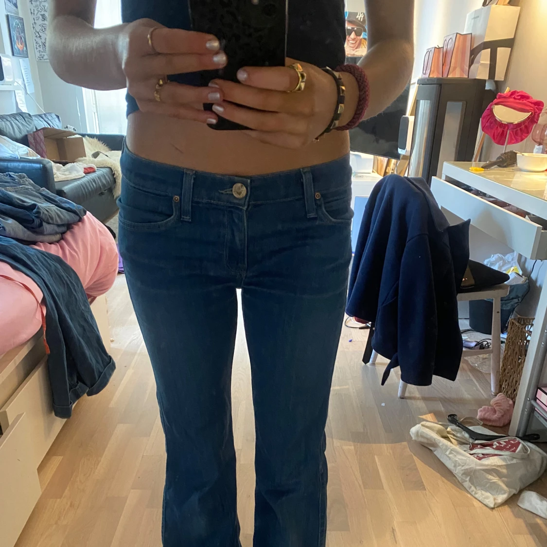 Blå bootcut jeans - 1