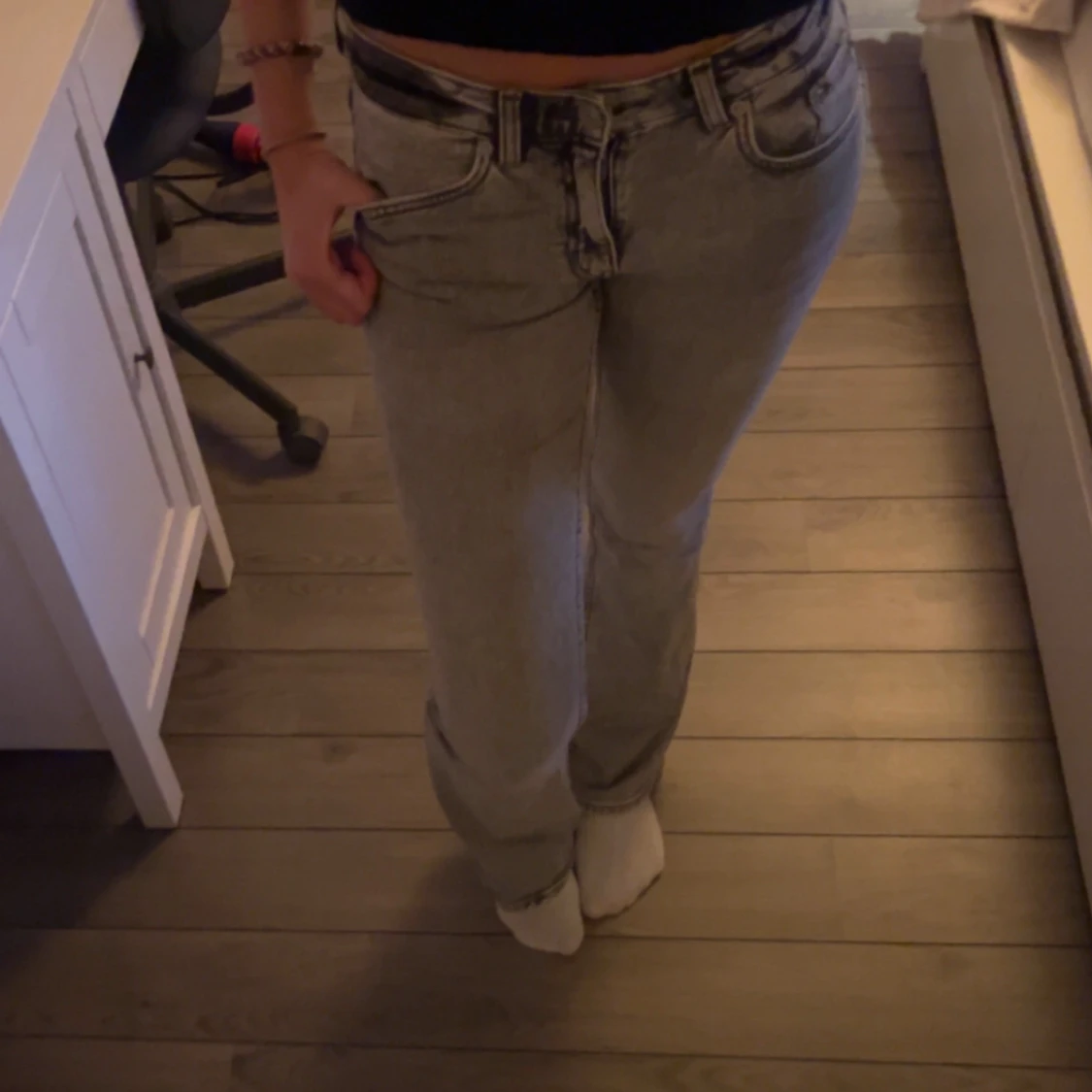 Grå bootcut jeans