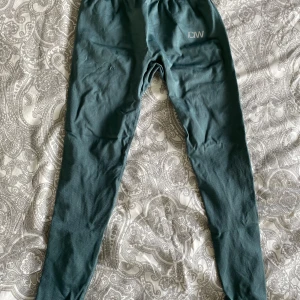 Gröna träningstights från ICANIWILL - Mörkgröna tights från ICANIWILL med diskret logga på höften. De är tillverkade i ett stretchigt material av nylon och spandex, har hög midja och sitter tight. Perfekta för gymmet eller annan träning.