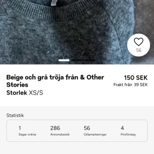Grå trekvarts tröja - Den gråa är fortfarande till salu! Skriv vid frågor och funderingar!💕