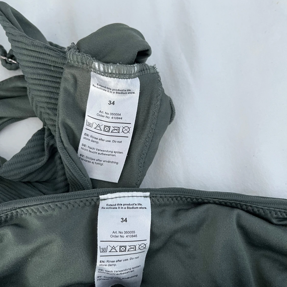 Grön ribbad bikini - 1