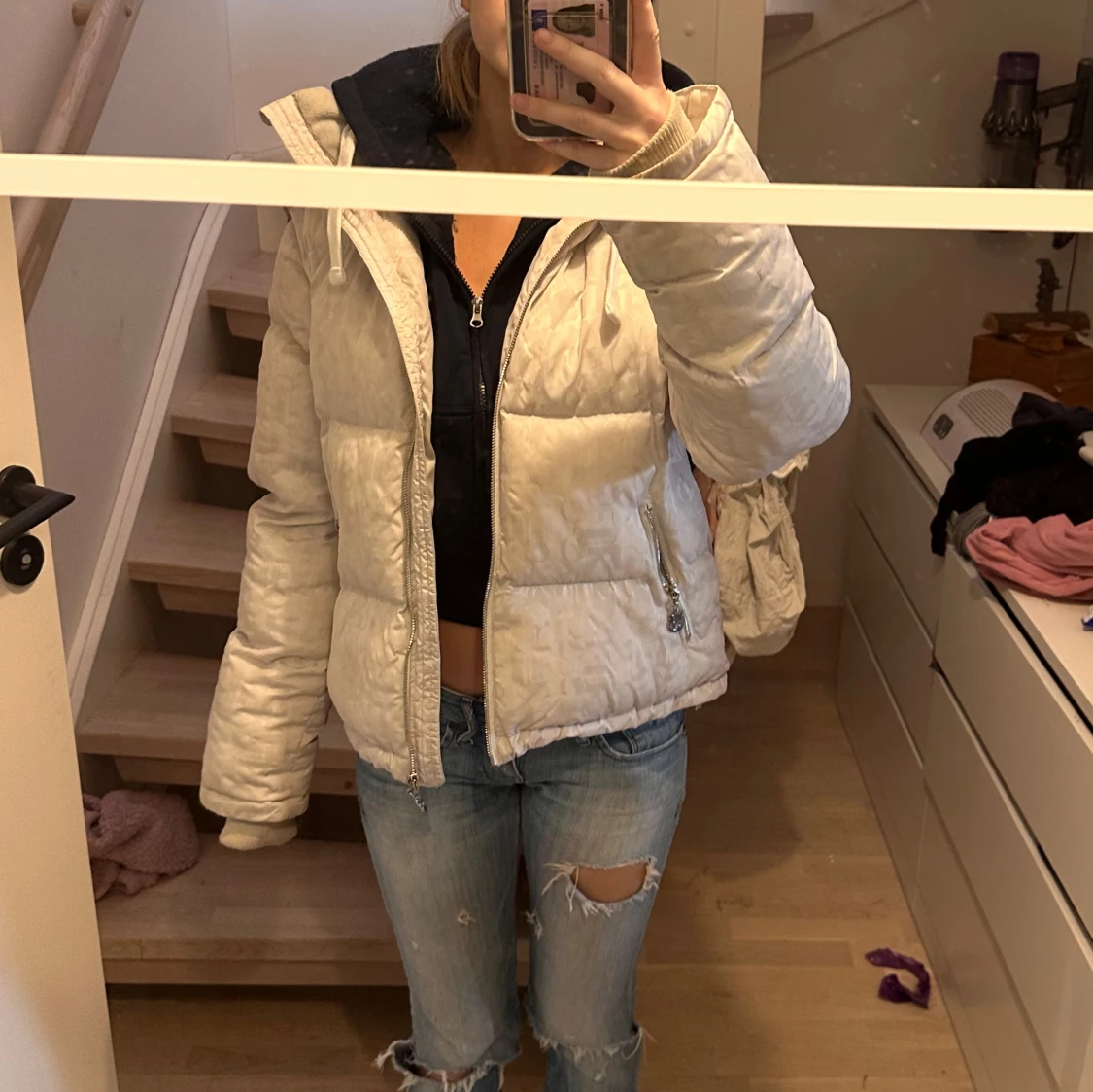 Vit pufferjacka