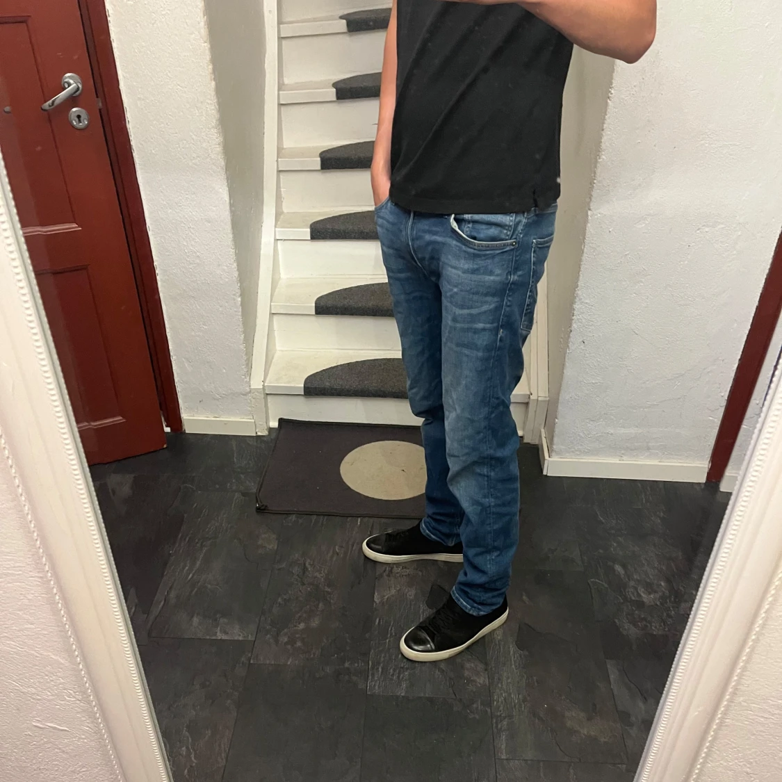 Blåa jeans regular fit herr - 1