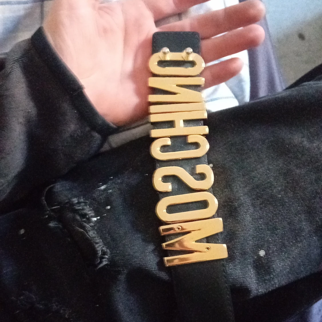 Svart Moschino bälte i läder - 1