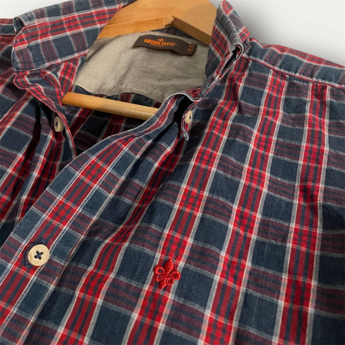 Rutig skjorta från Morris, blå/röd - 1