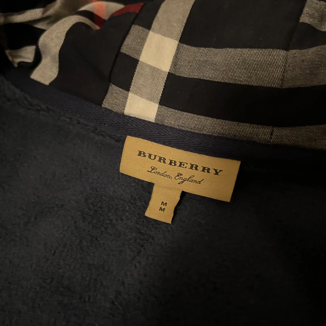 Mörkblå hoodie från Burberry med dragkedja - 3