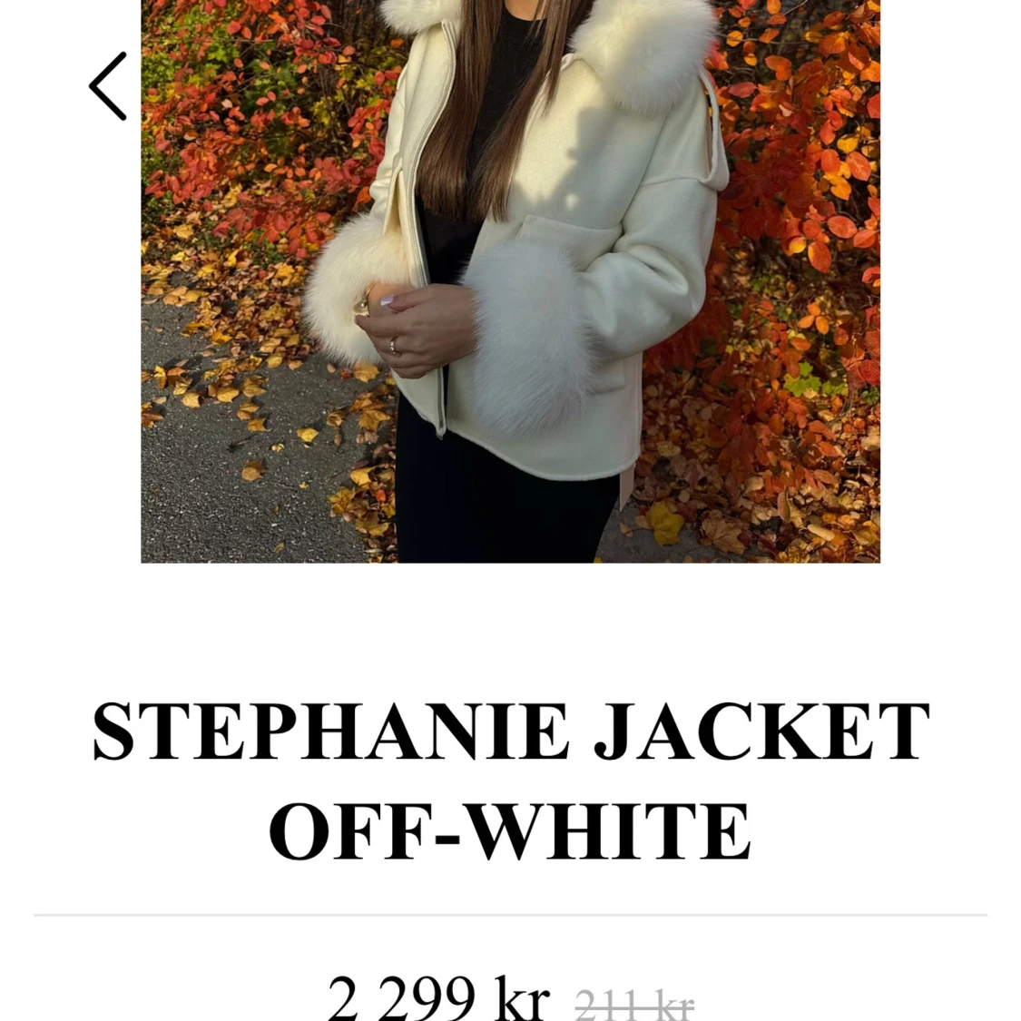 Off-white jacka med fuskpälsdetaljer - 1