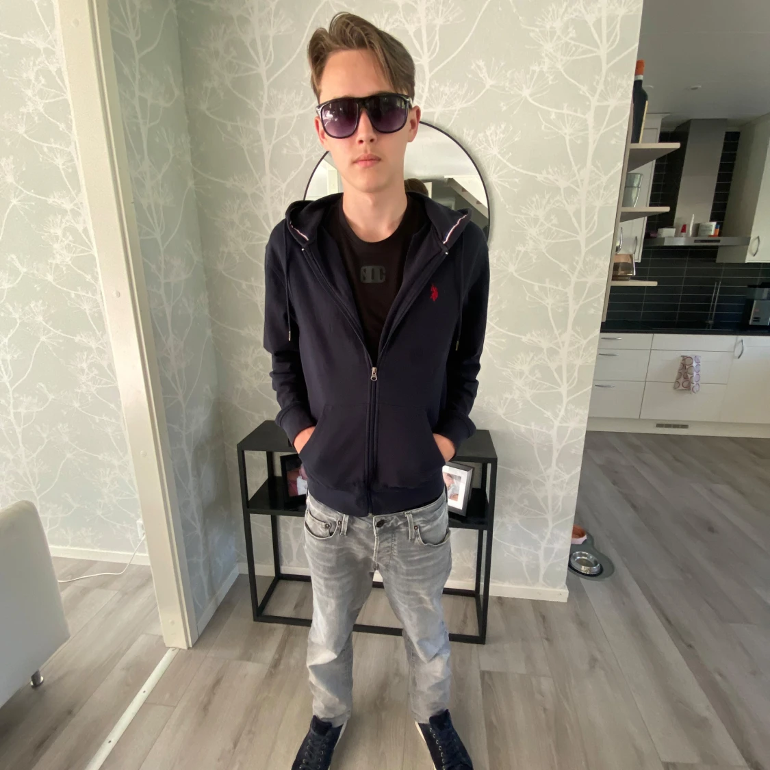 Mörkblå hoodie från U.S. Polo Assn. - 3