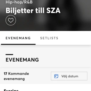 Biljetter till SZA - BYTE TILL 2st SITT PLATS !! 2 st ståplats till sza & kendrik lamar 9 augusti Stockholm 2025. SÄLJS EJ ÄNDAS BYTE 