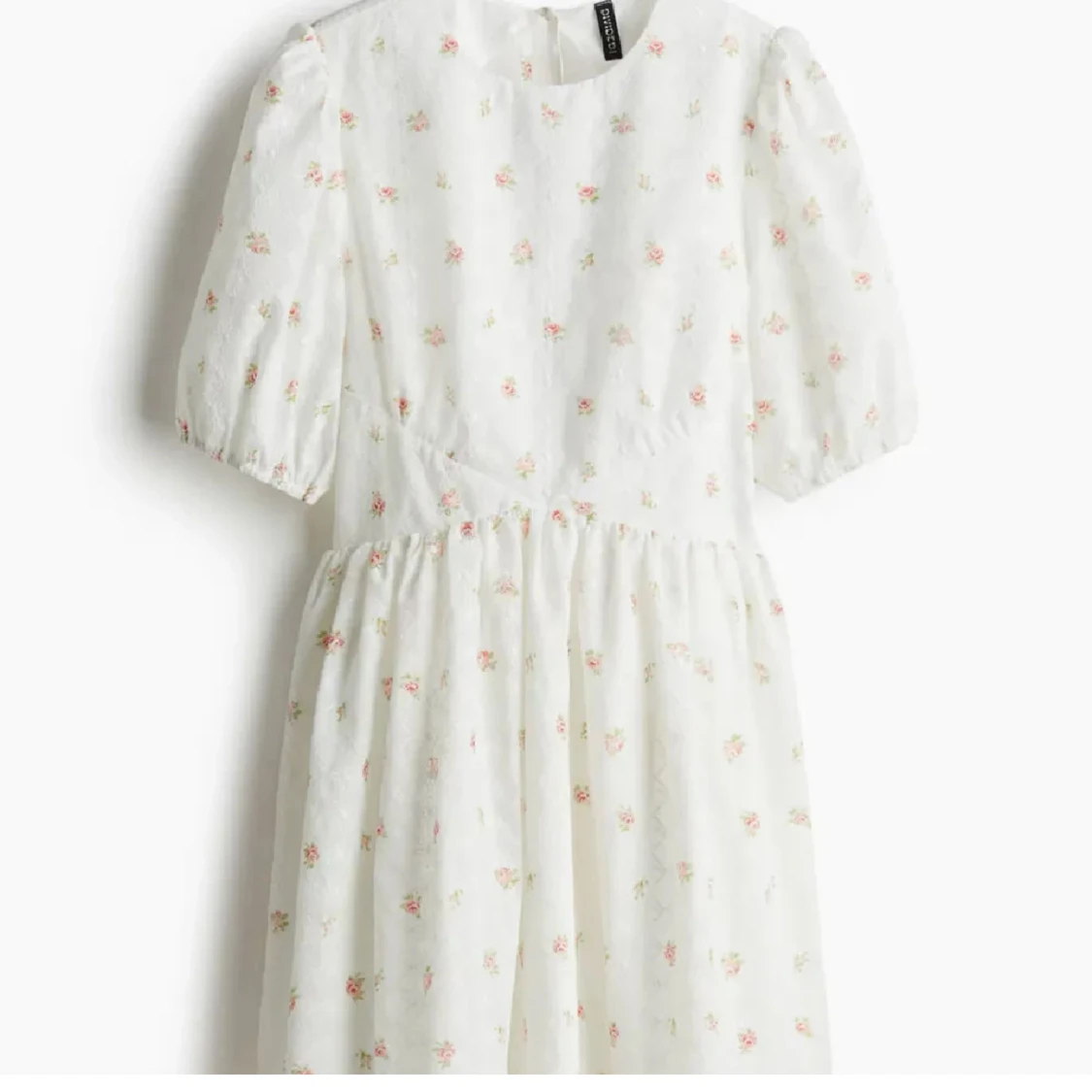 Vit blommig klänning  - 4