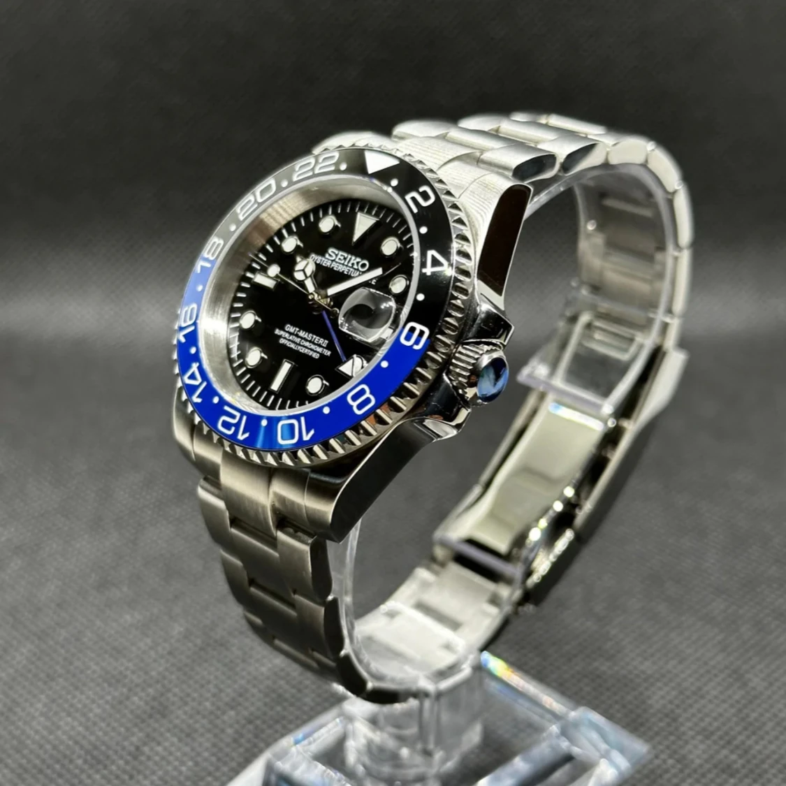 Seiko GMT-Master II blå/svart klocka - 1