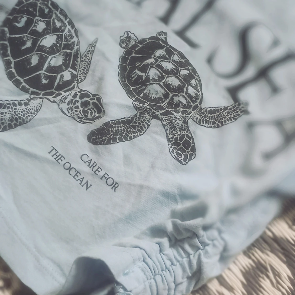 Ljusblå croppad t-shirt Coral Sea - 3