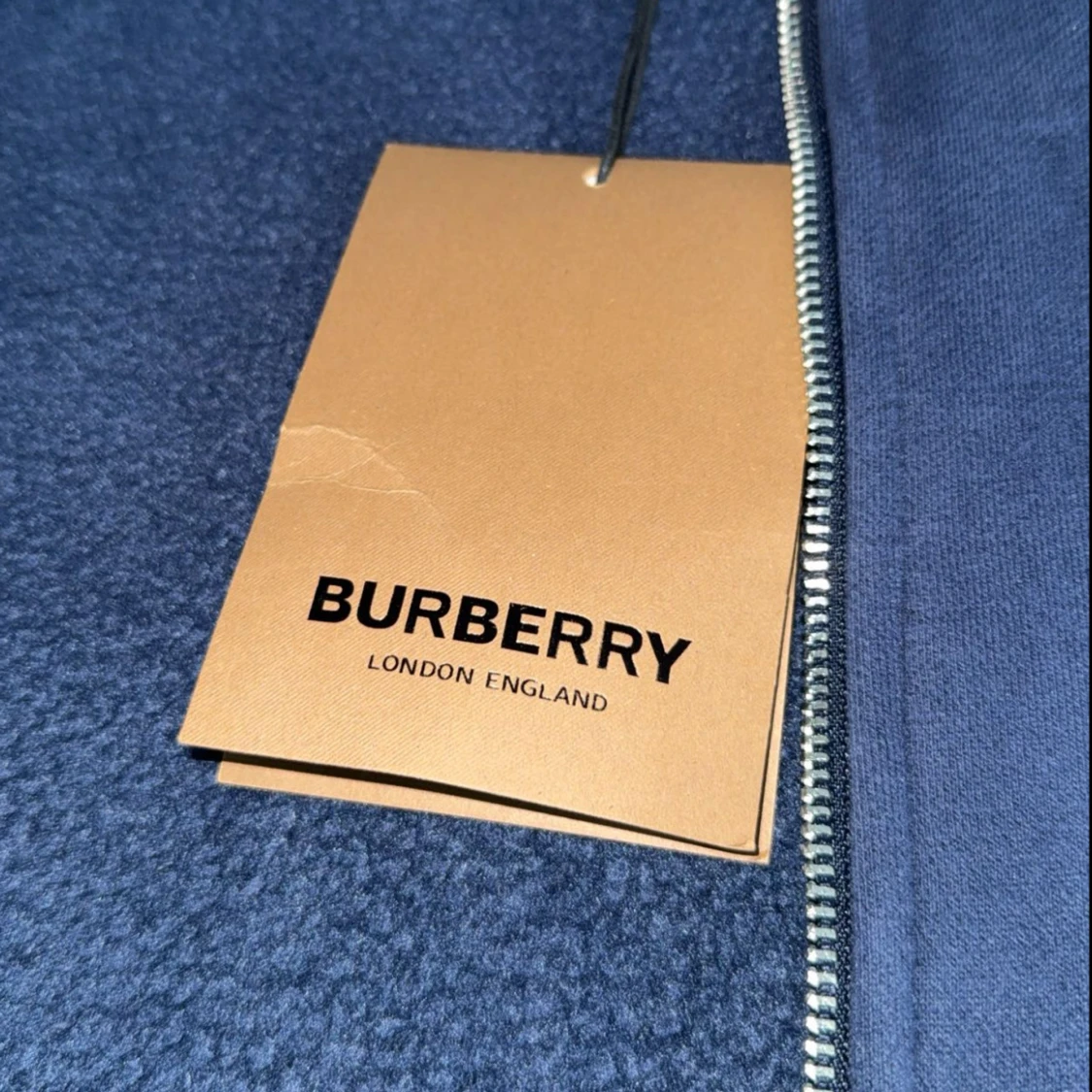 Blå hoodie från Burberry med dragkedja - 4
