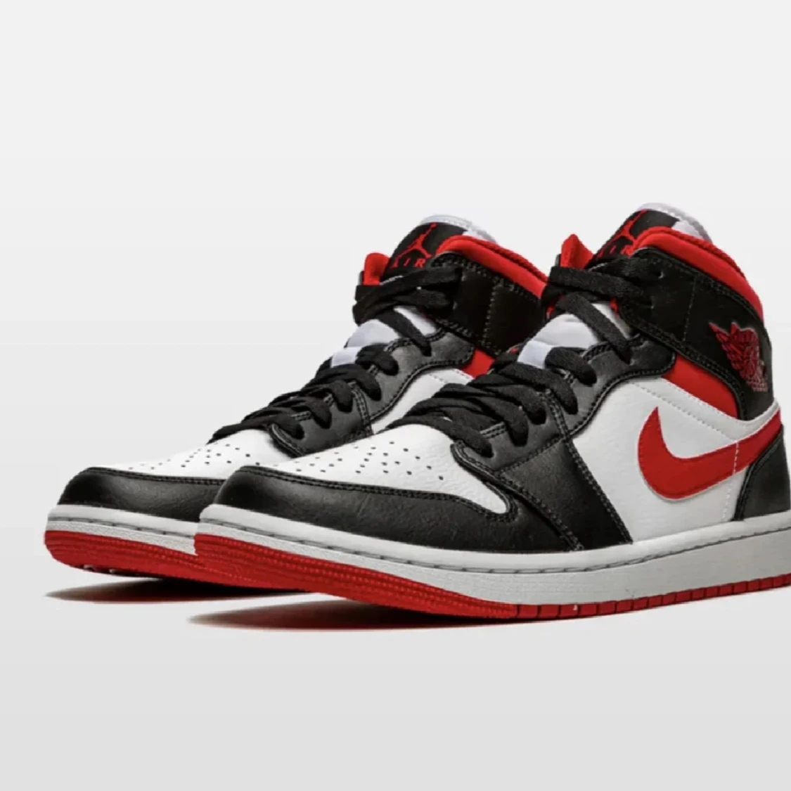 Nike Air Jordan 1 Mid svart/röd/vit - 2