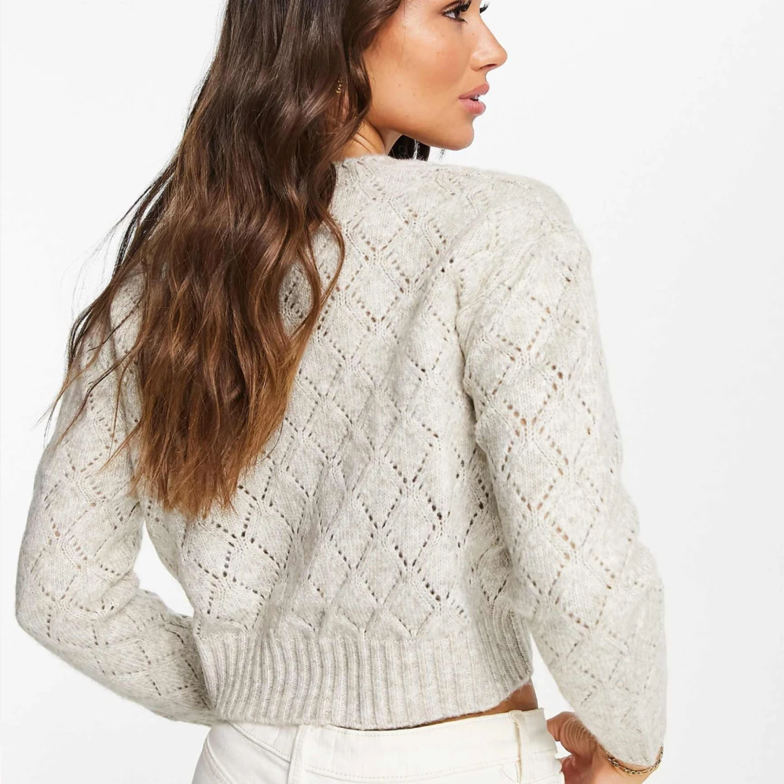 Beige stickad tröja Mango - 3