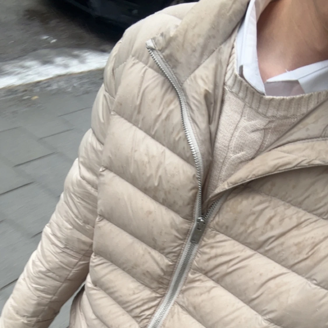 Beige quiltad pufferjacka från Matinique - 3