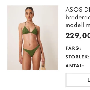 Grön broderad bikini nederdel - Helt ny grön bikininederdel med broderade detaljer. Storlek EU 38.