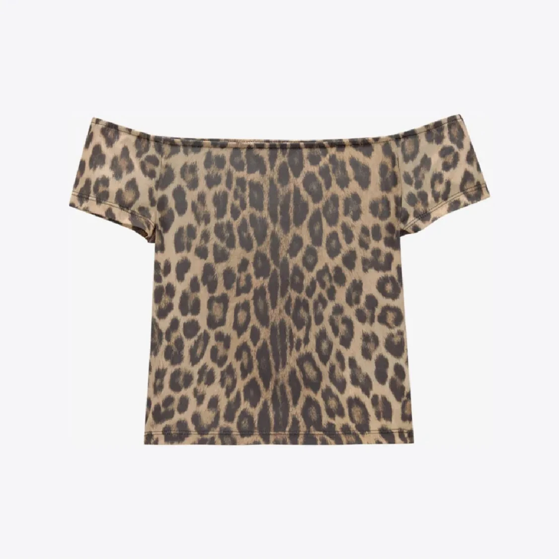 Leopardmönstrad offshoulder topp