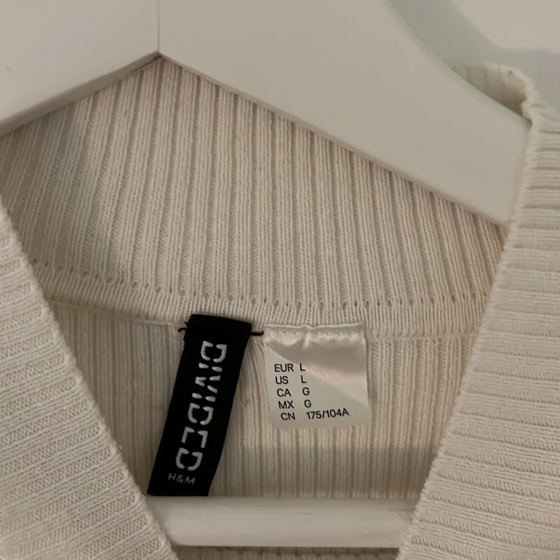 Vit croppad ribbad tröja H&M Divided - 1