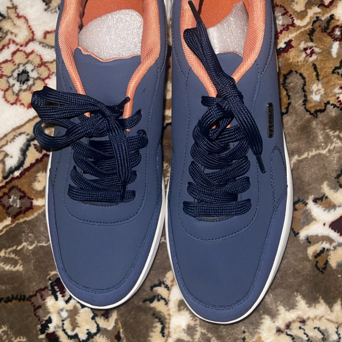 Blå finskor med orange detaljer - 1