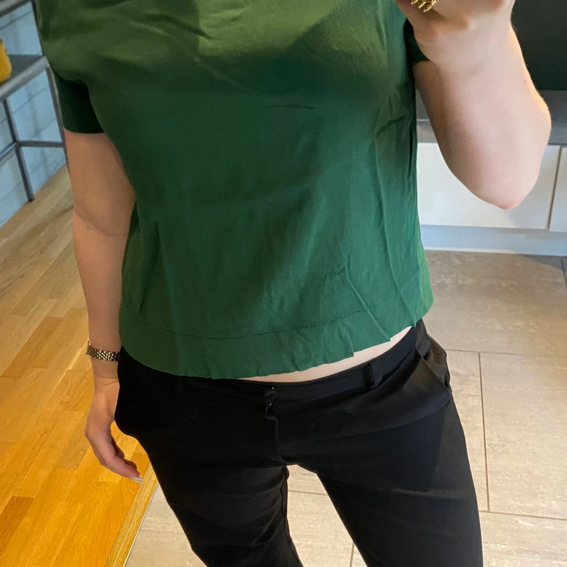 Grön kortärmad topp från H&M