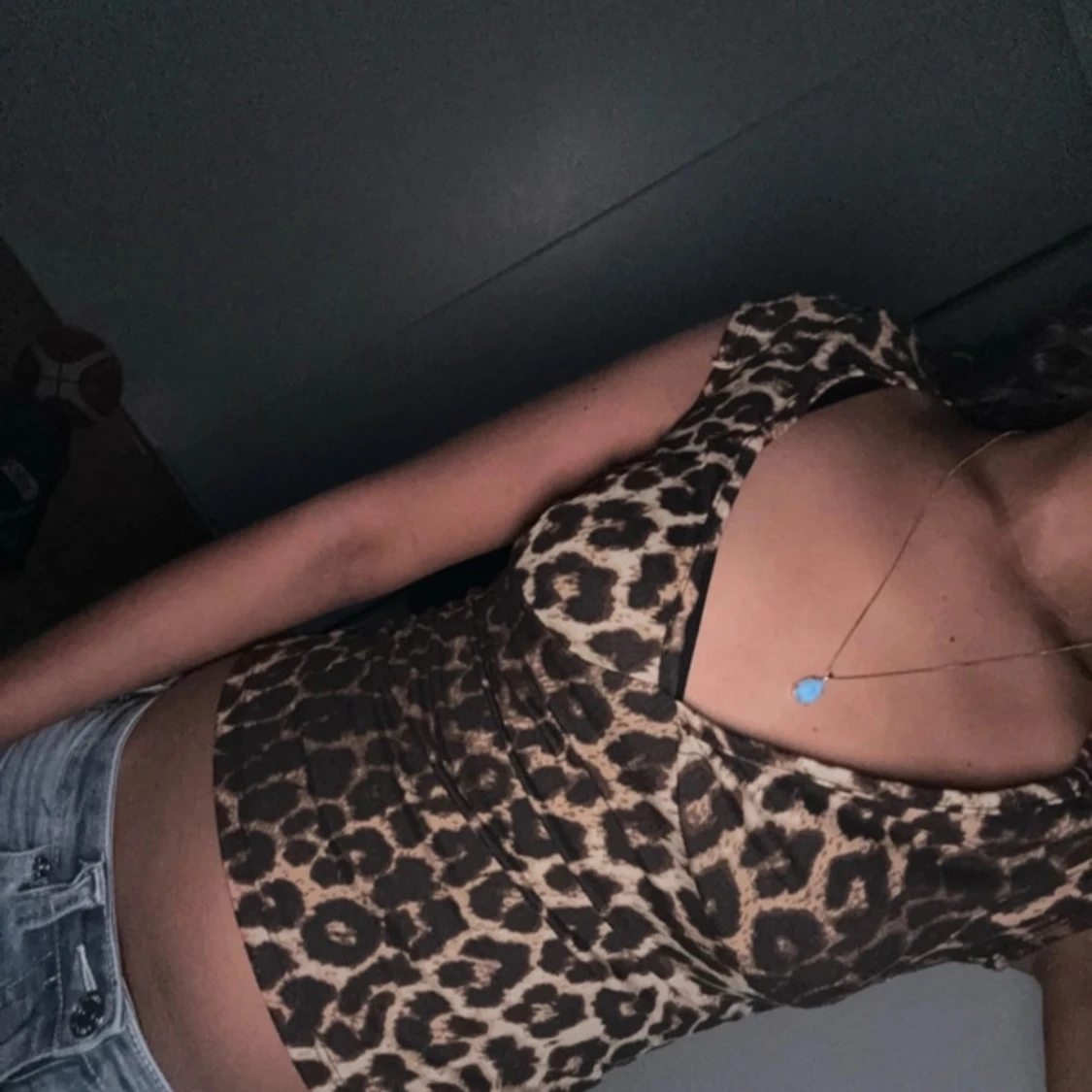 Leopardmönstrad croppad topp - 3