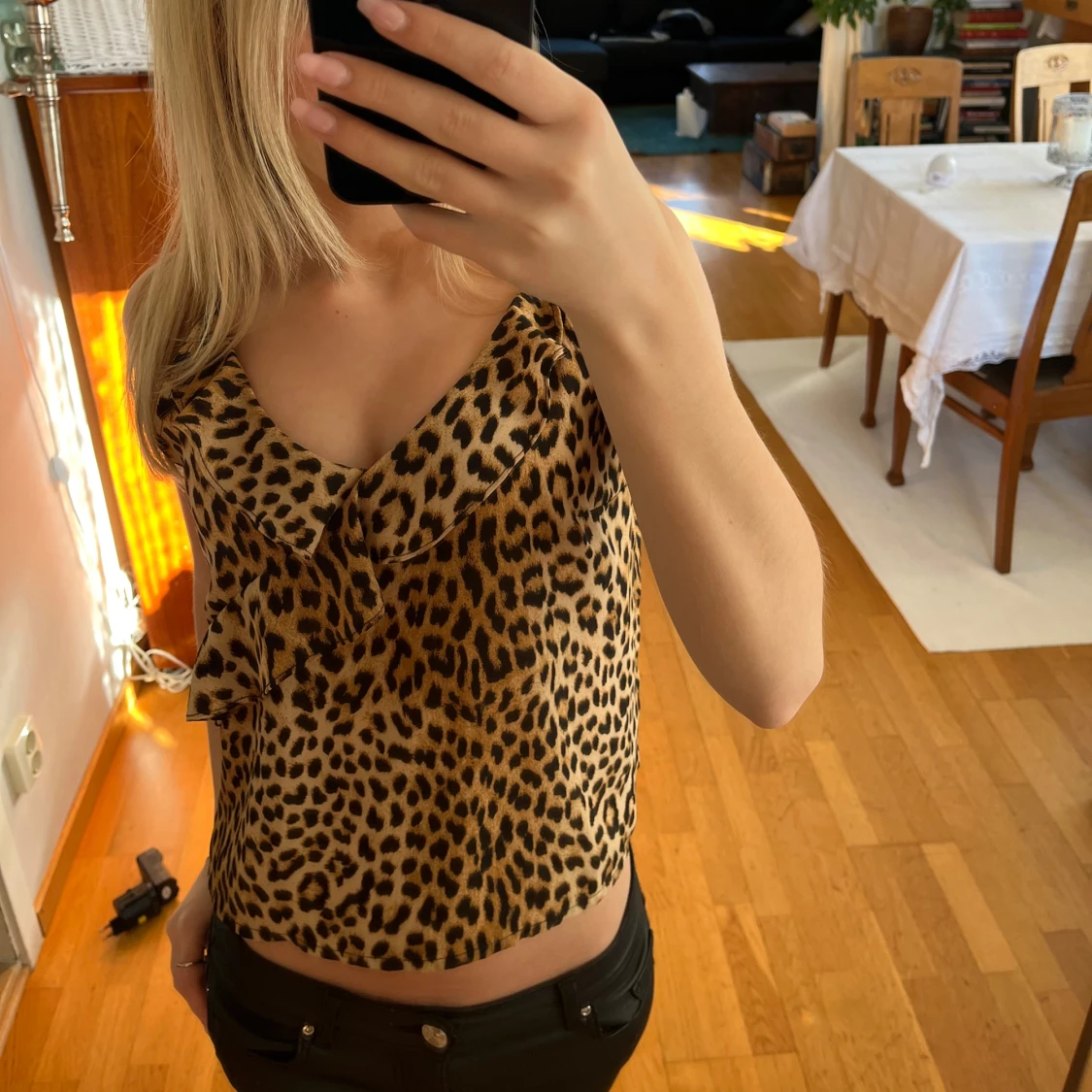 Leopardmönstrad topp - 1