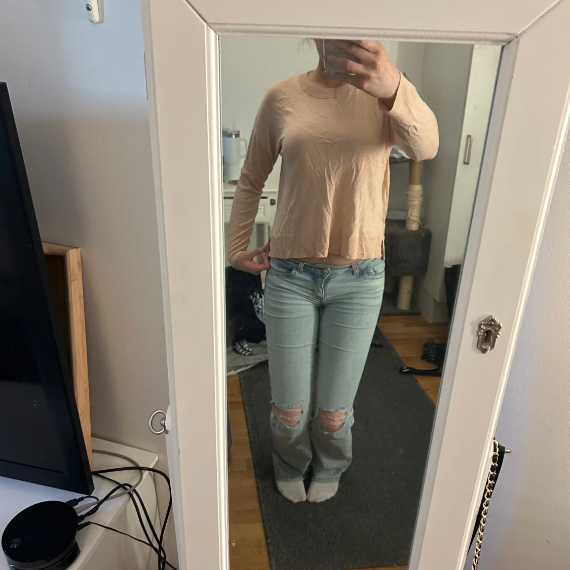 Beige långärmad tröja - 2