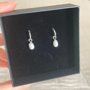 Pilgrim, Silverörhängen med sötvattenpärlor - Säljer ett par stilrena örhängen i silver från pilgrim med små vita sötvattenpärlor som hänger. Perfekta för dig som gillar en enkel men elegant look. Kommer i original ask.