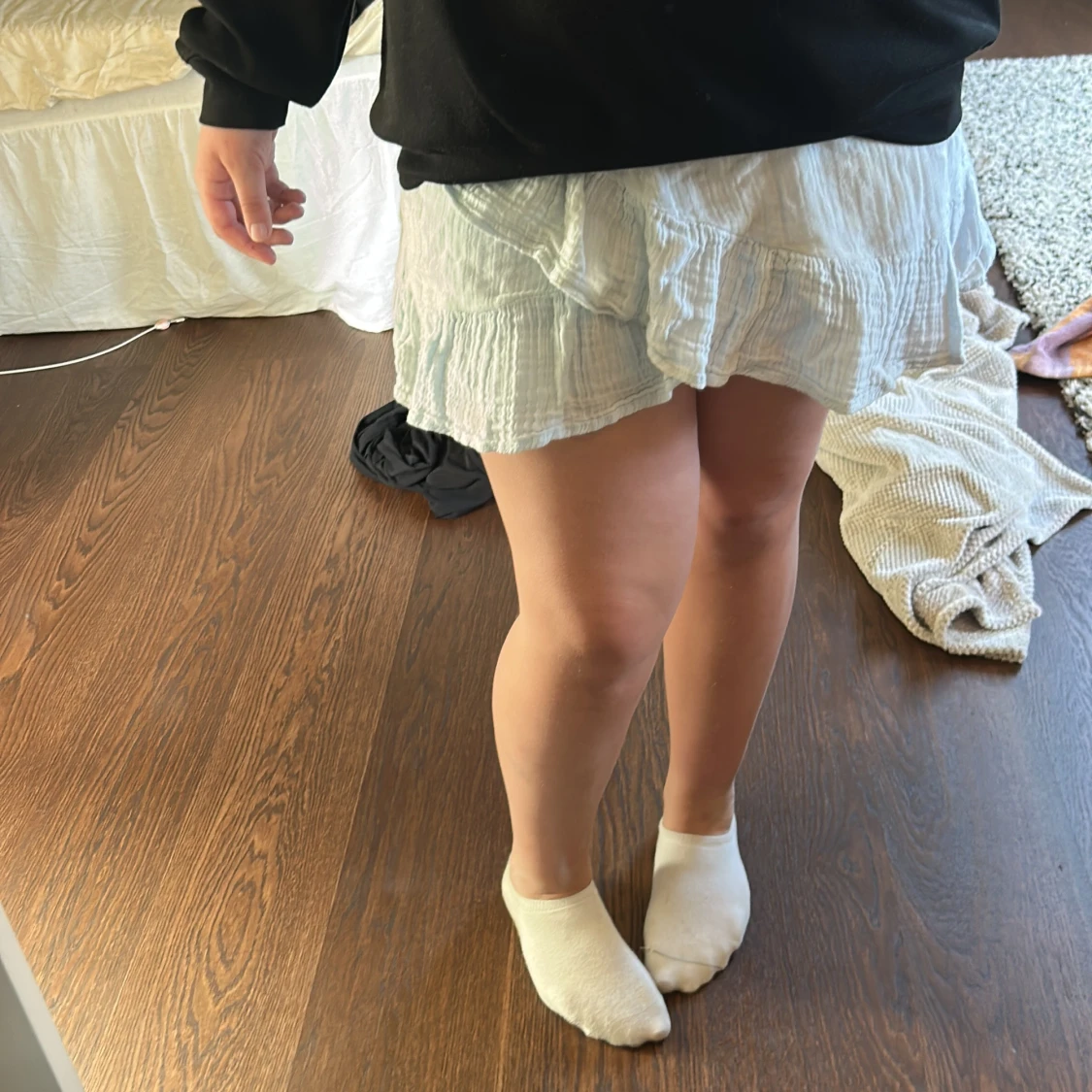 baby ljus blå volangkjol