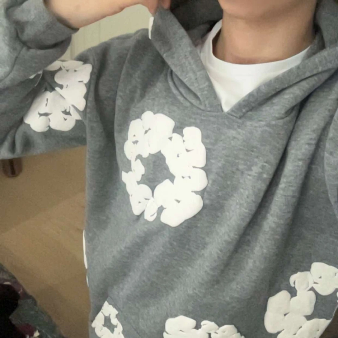 Grå denim tears tröja  - 4