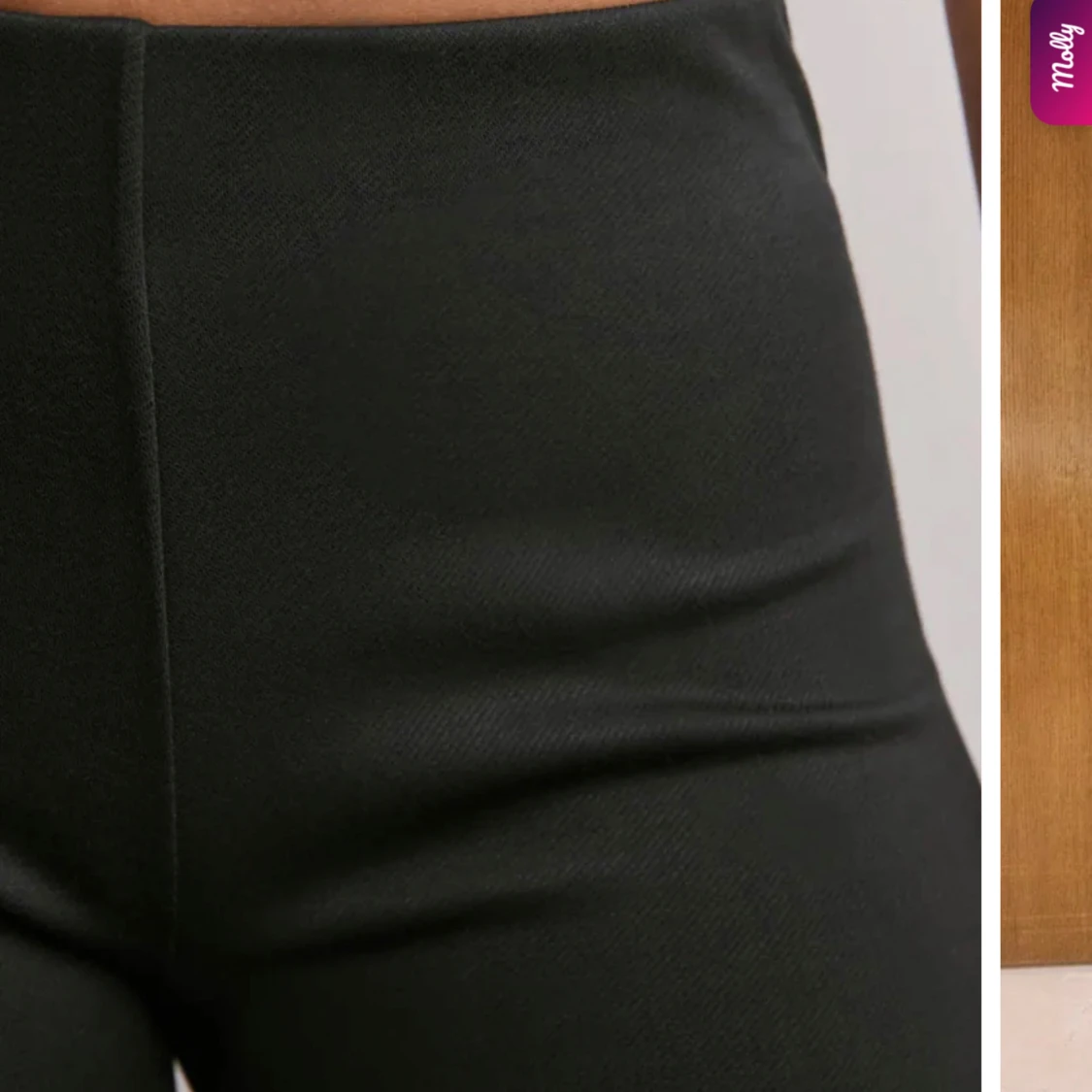 Svarta croppade byxor med slits - 4