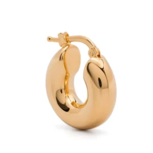 Jil Sander - Jil Sander classic hoop gold coloured sterling silver single earring. In used condition. Comes with box