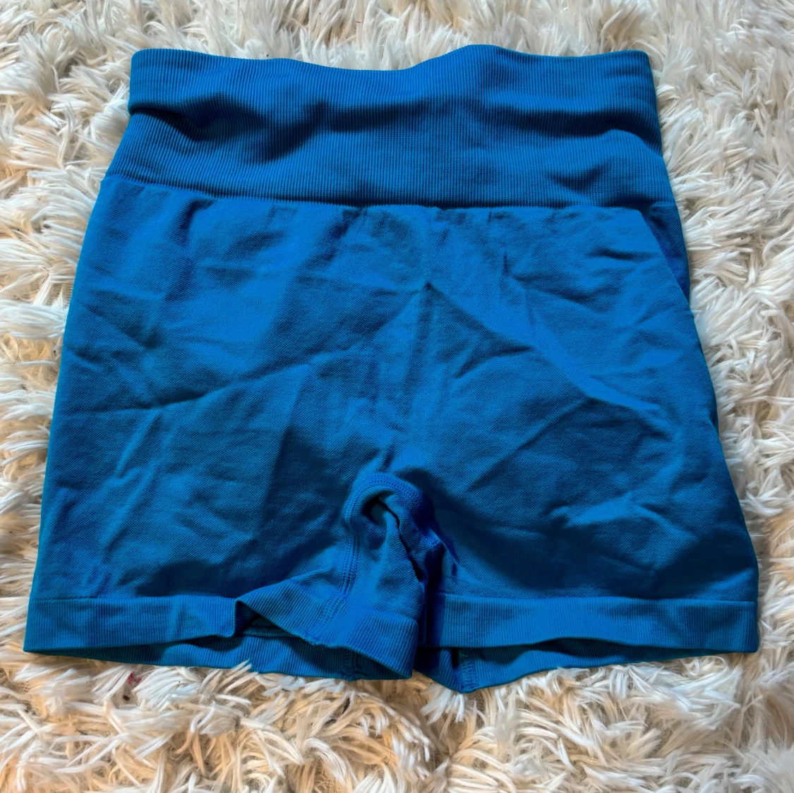 Blå seamless träningstights shorts - 1