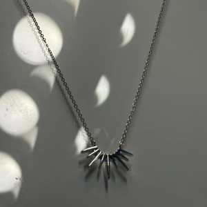 Silvrigt halsband - Säljer mitt halsband i silverfärg med tunn kedja. Använd ett fåtal gånger. Obs går ej ned i pris