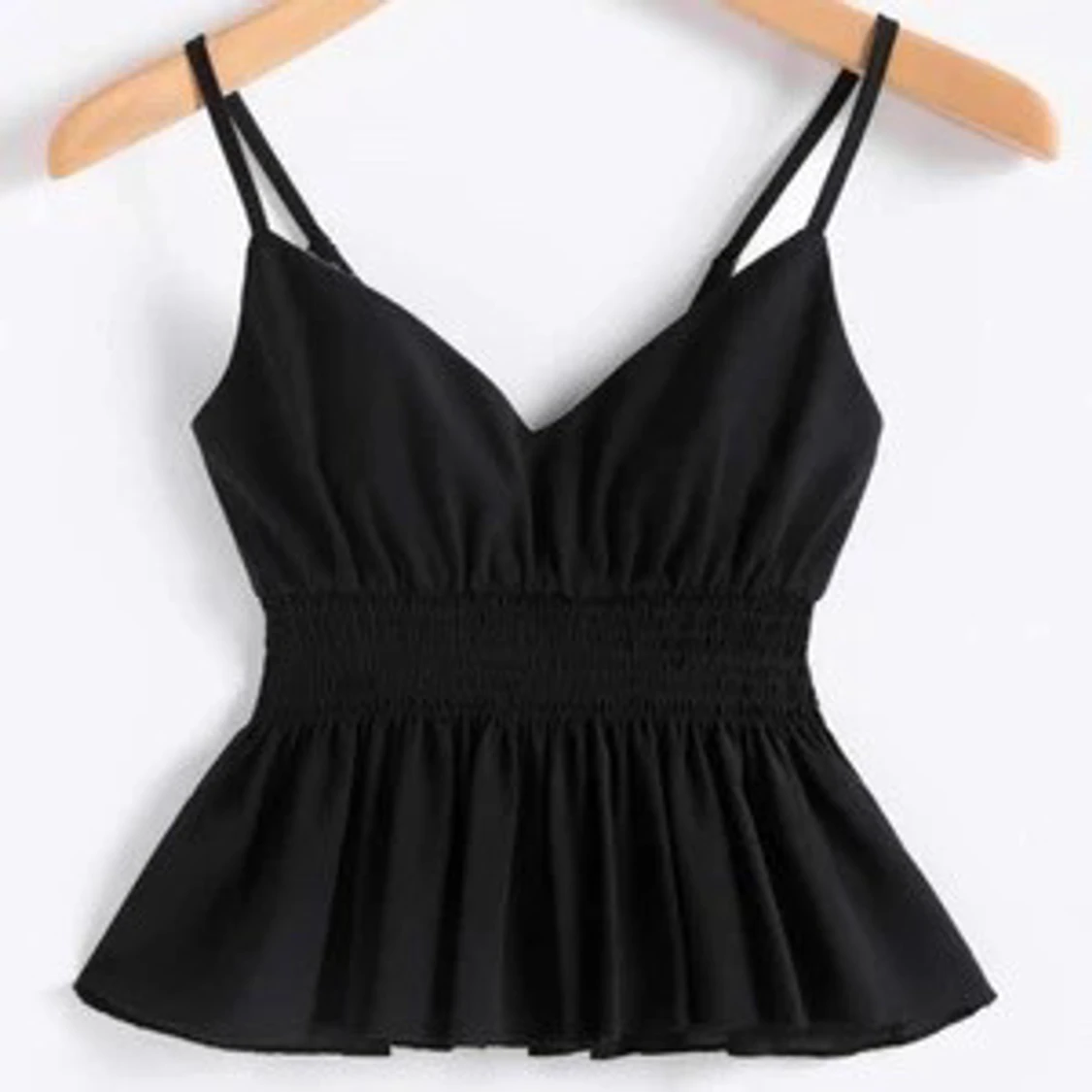 Svart smockad linnetopp 