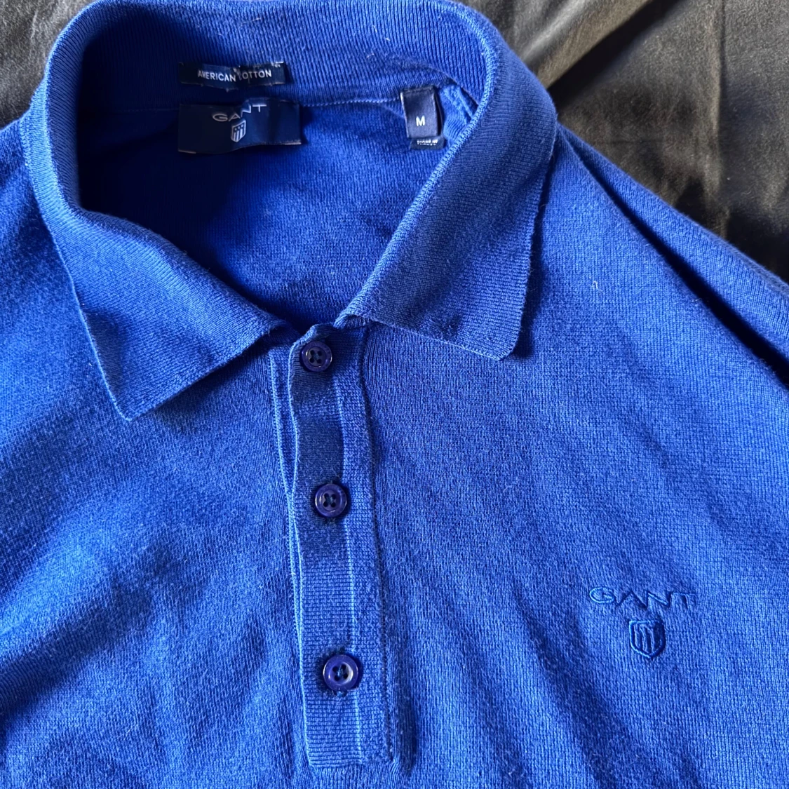 Blå pikétröja från GANT i bomull - 1