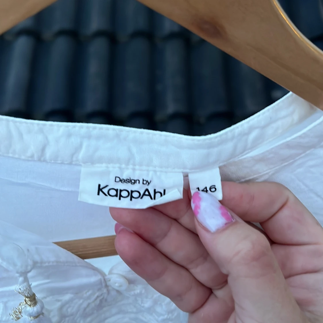 Vit blus med spetsdetaljer KappAhl - 2