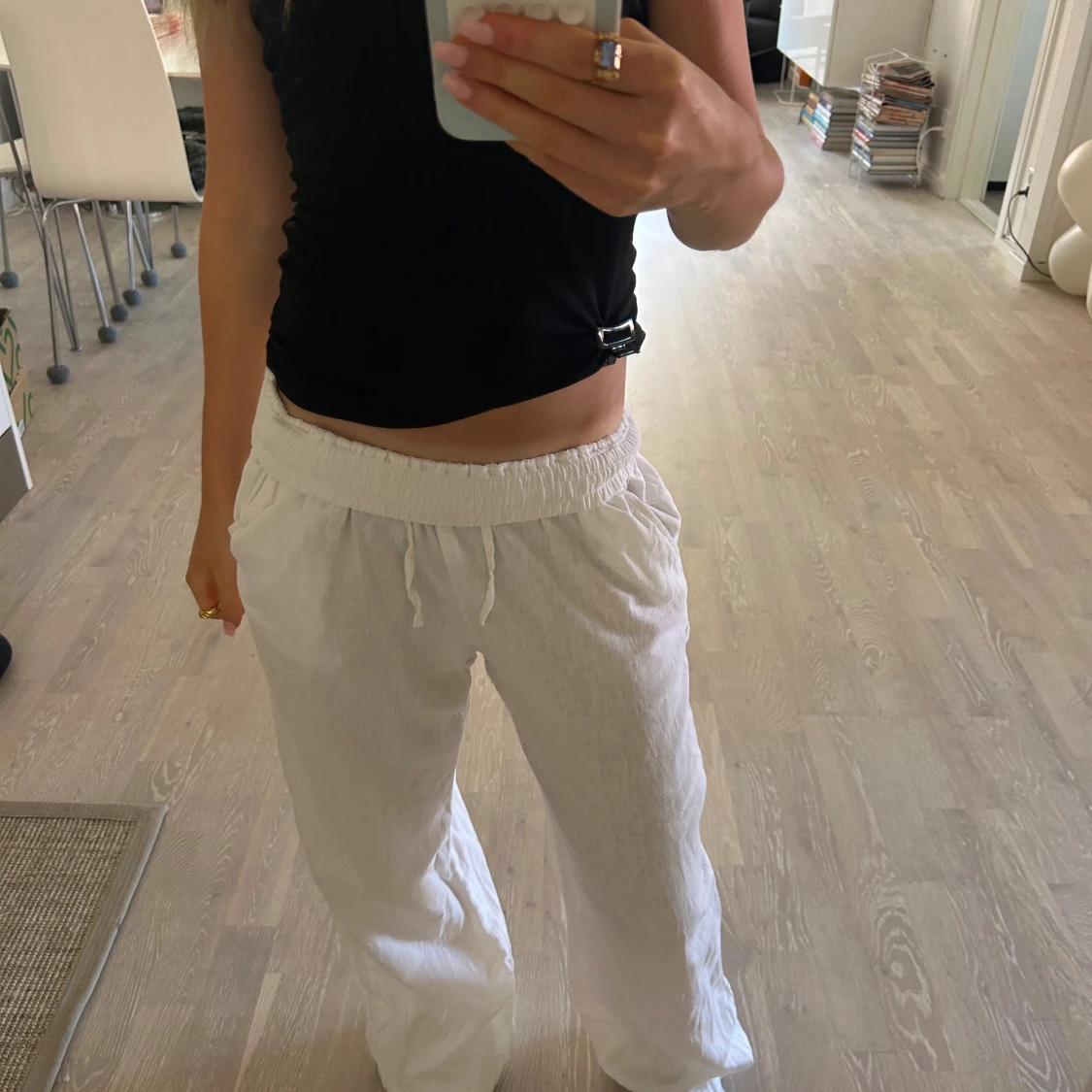 Vita linnebyxor från Lindex