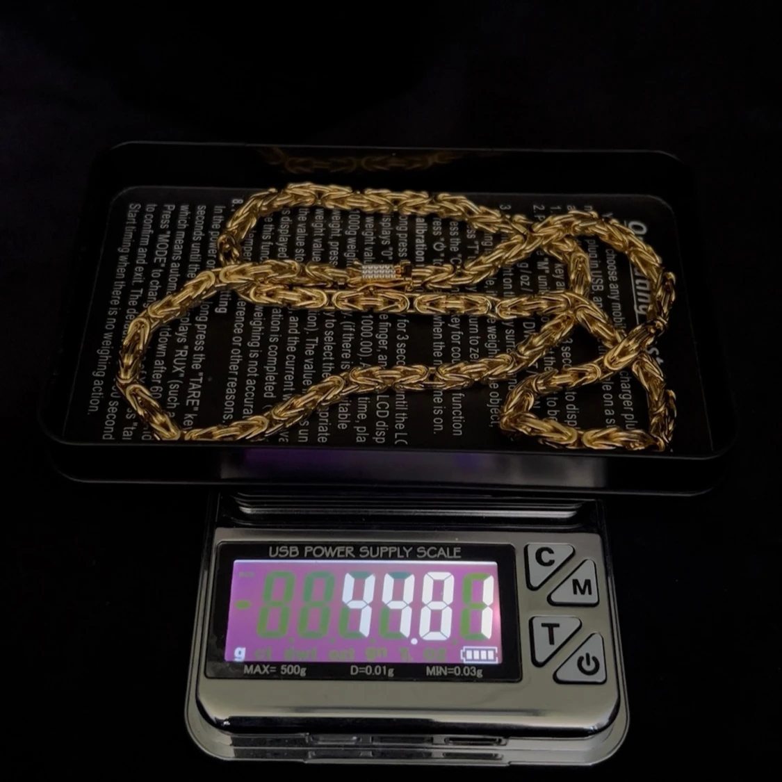 Kejsarlänk Halsband Äkta 14K Guldplätering 4mm - 3