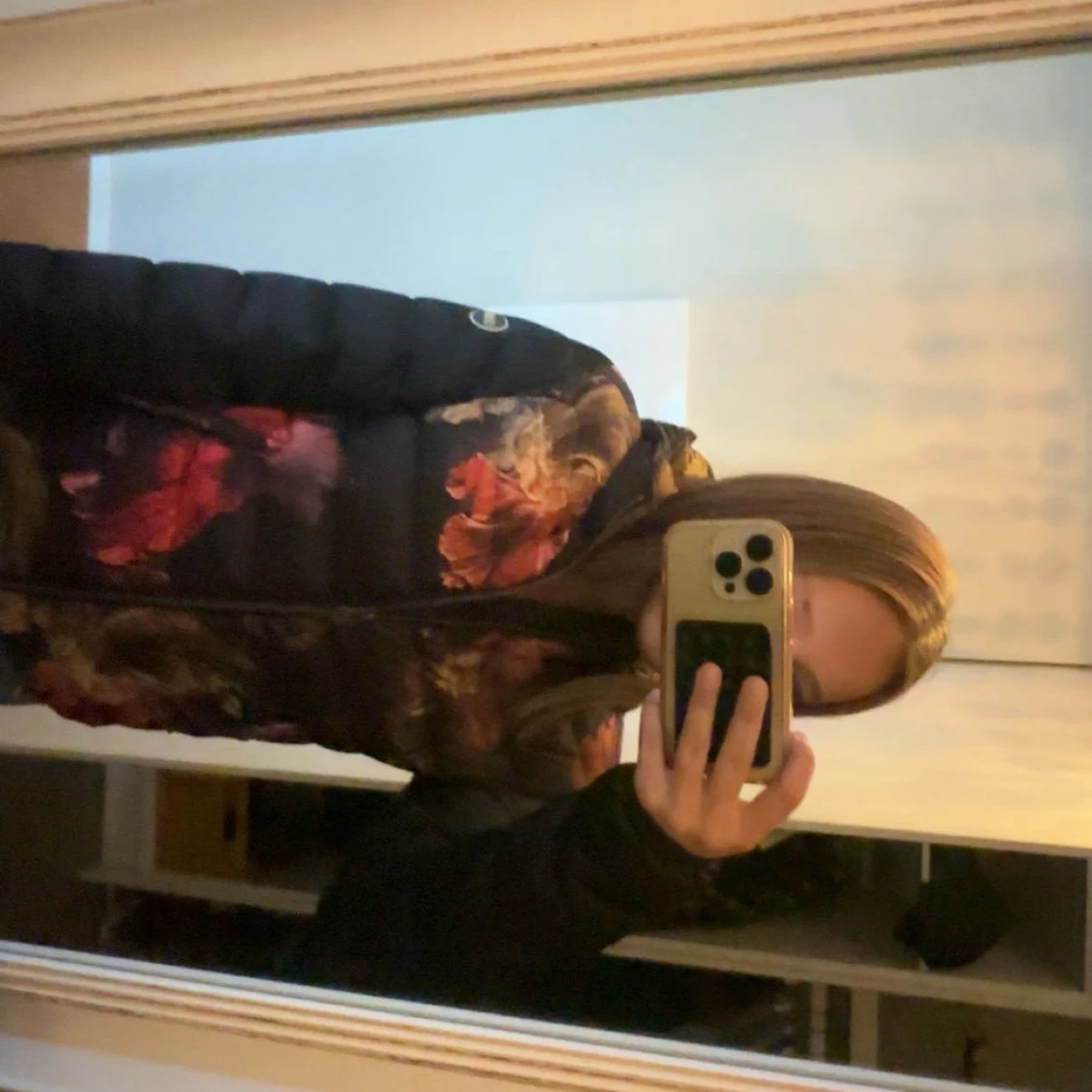 Blommig svart vinterjacka Colmar - 2