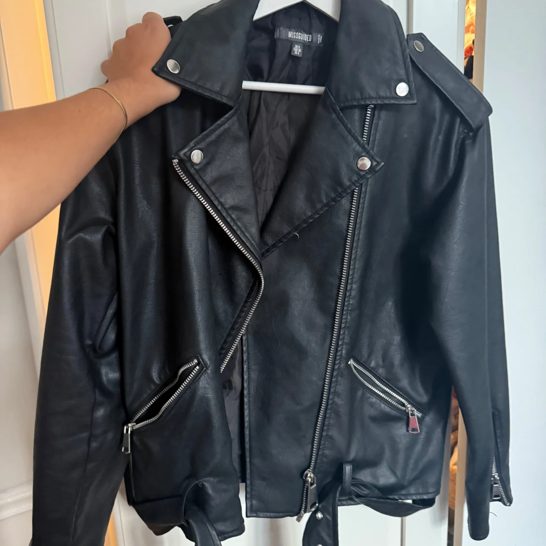 Svart skinnjacka från Missguided - 2